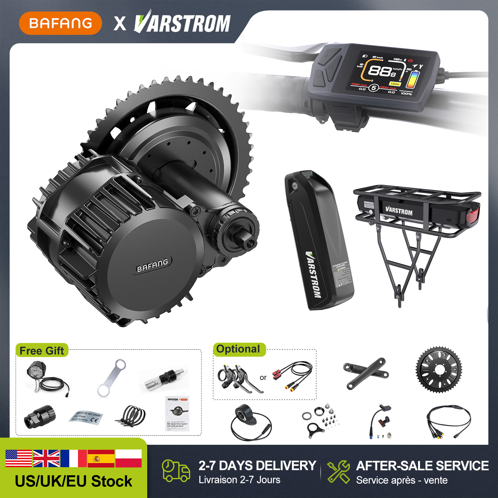 Bafang Bbshd 1000W Conversion Kit - [Estoque nos EUA] Kit de Conversão
