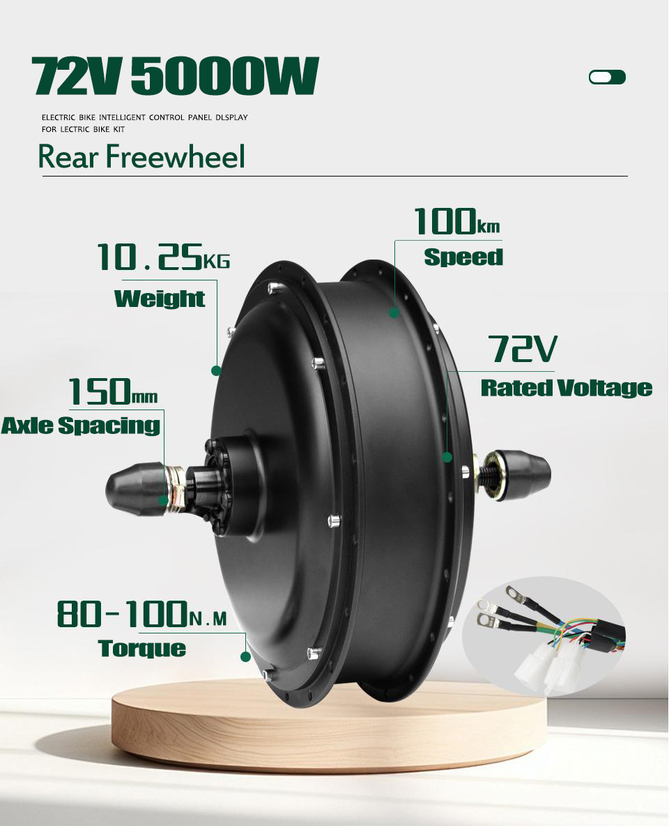 Novo Kit de Conversão para E-B - 72V 5000W Hub Motor Kit avaliação e preço