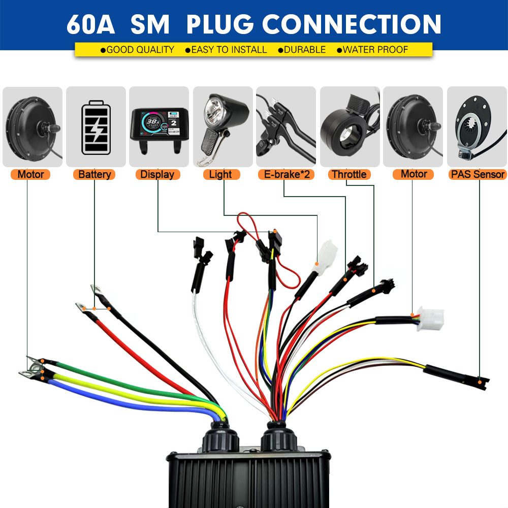Controlador de onda senoidal d - Sine Wave Controller 48V 72V 80A avaliação e preço