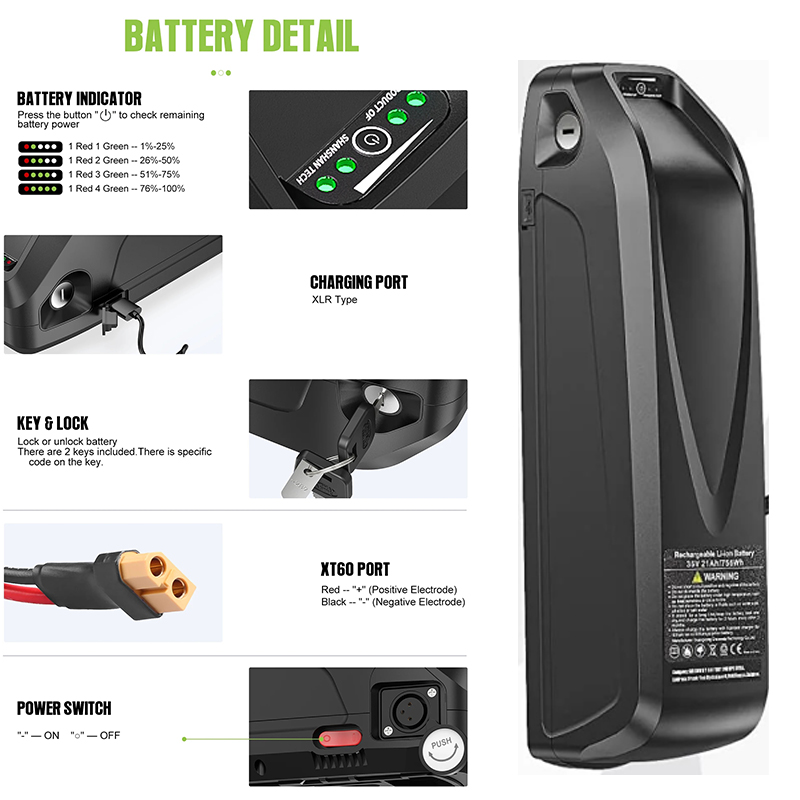 Bateria de bicicleta elétrica  - Ebike Battery 48V 20Ah Hailong avaliação e preço